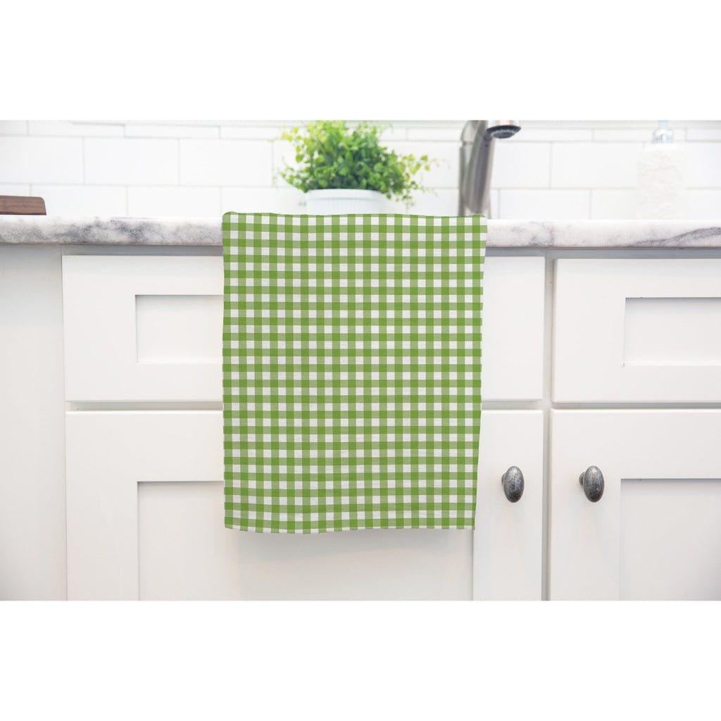 Woodland Check Tea Towel in Dark Green - Melissa Colson