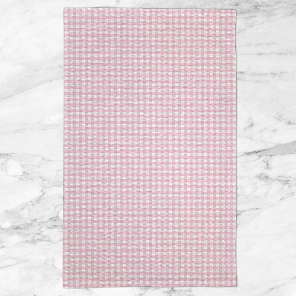 Woodland Check Tea Towel in Pink - Melissa Colson