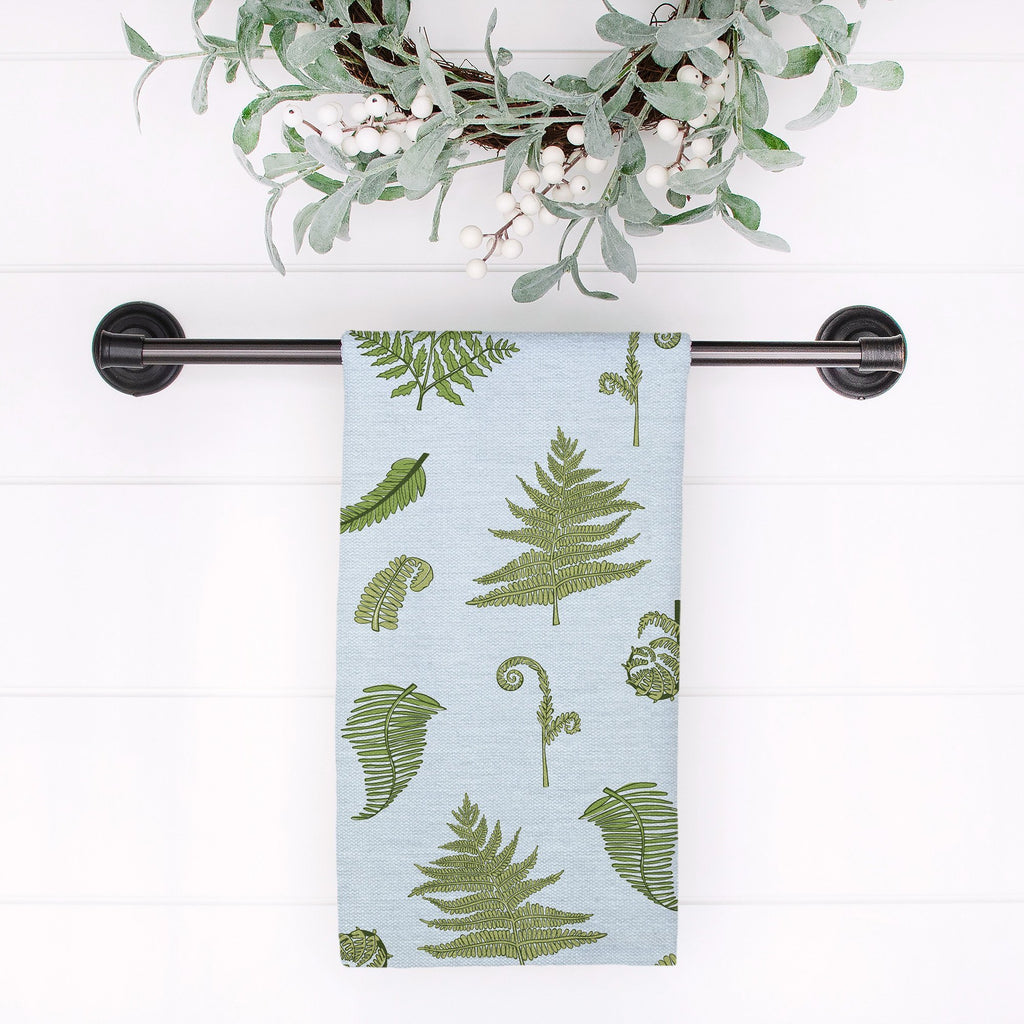 Woodland Ferns Tea Towel in Sky Blue - Melissa Colson