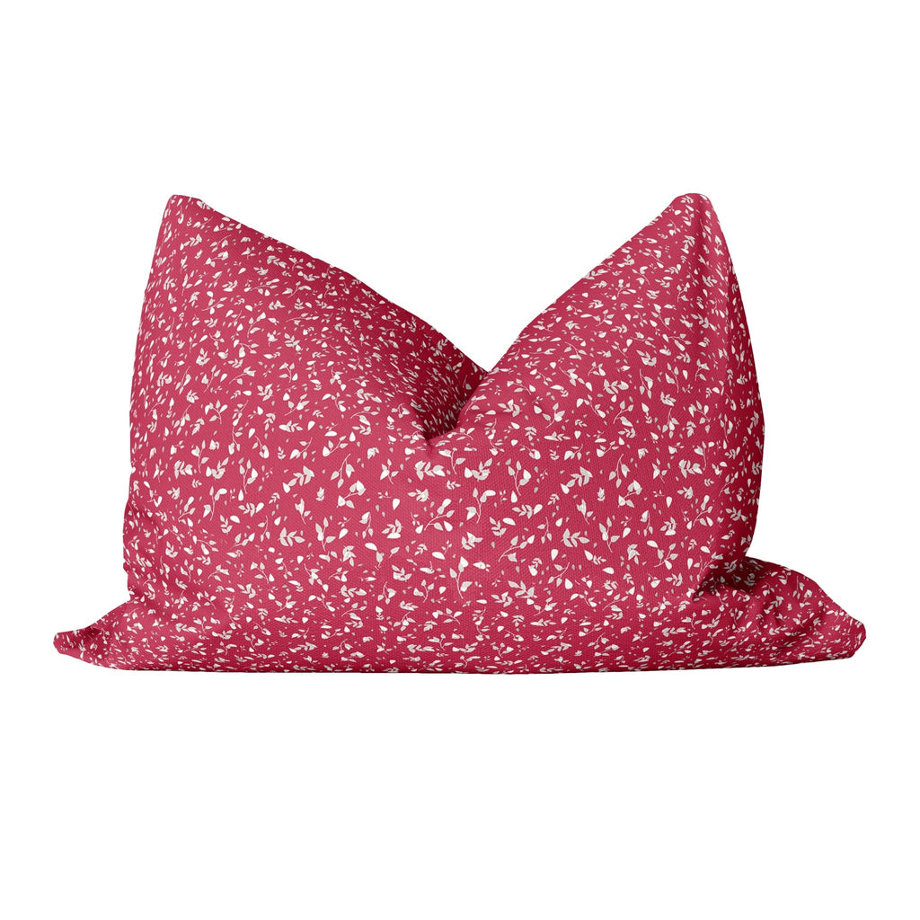 Woodland Leaves Pillow Cover in Viva Magenta - Melissa Colson