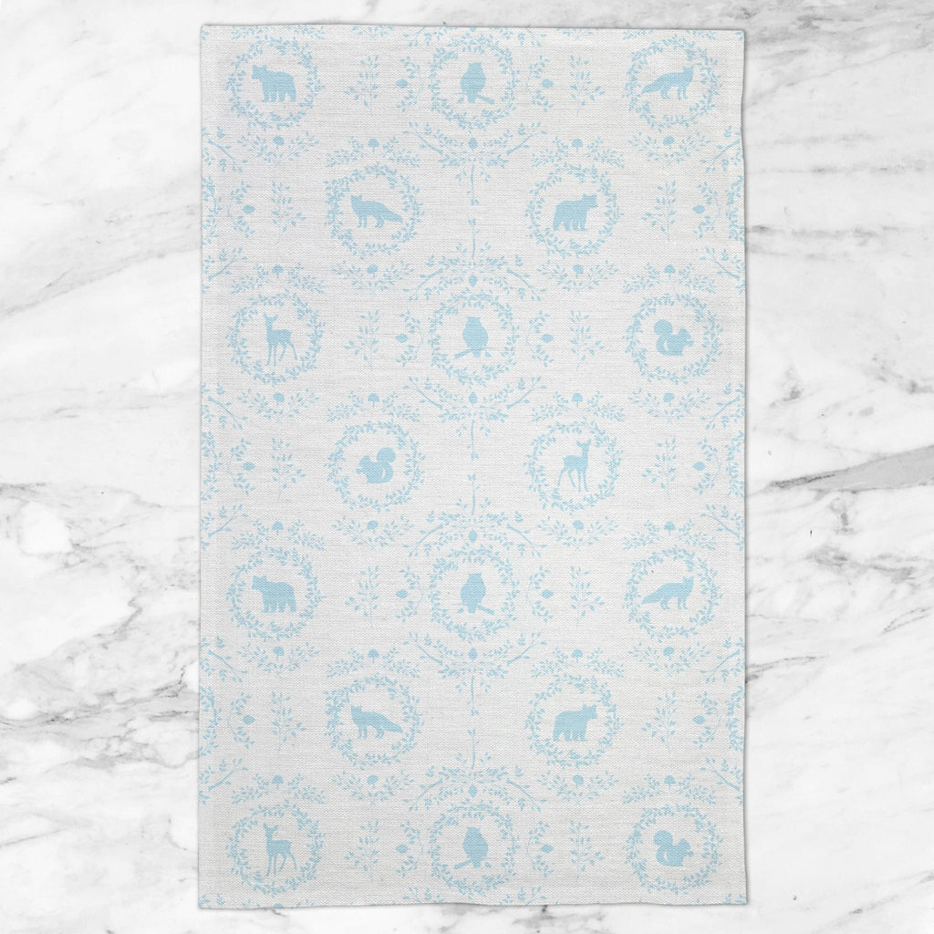 Woodland Silhouette Tea Towel in Blue - Melissa Colson