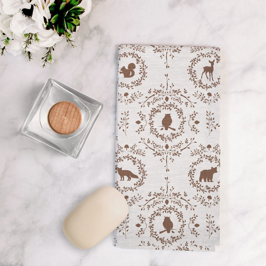 Woodland Silhouette Tea Towel in Brown - Melissa Colson