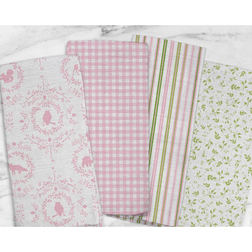Woodland Silhouette Tea Towel in Pink - Melissa Colson