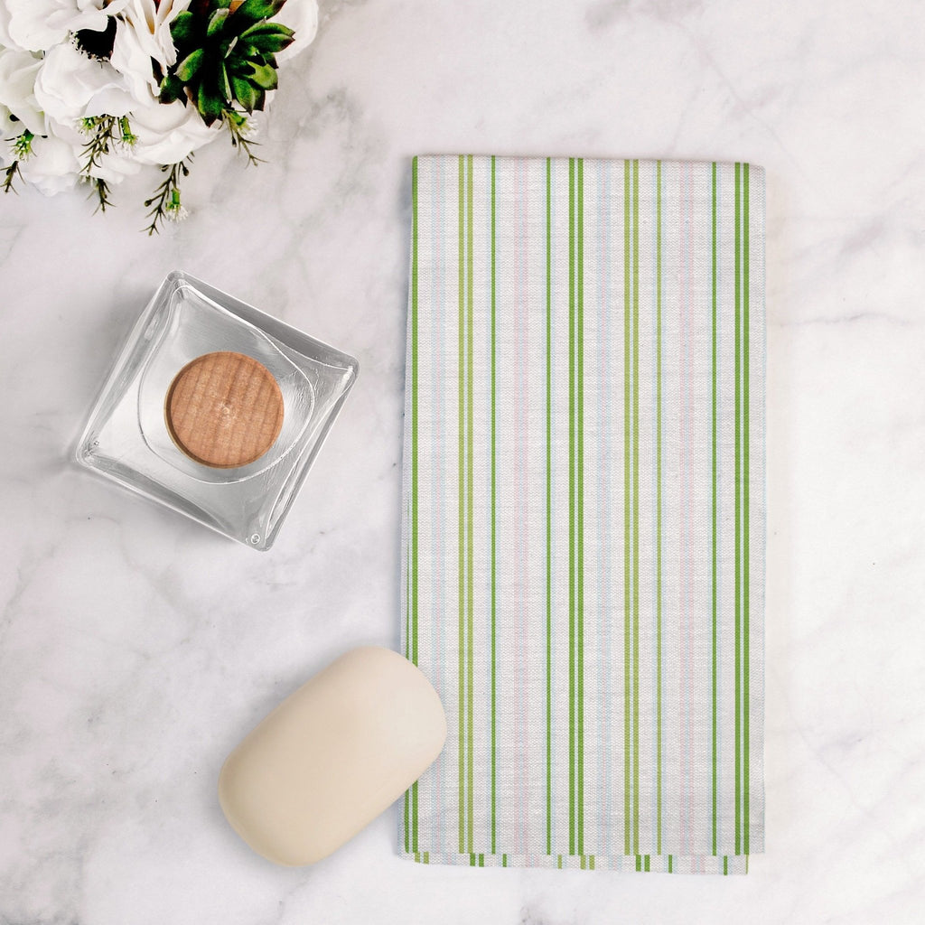 Woodland Stripe Tea Towel in Blue / Pink - Melissa Colson