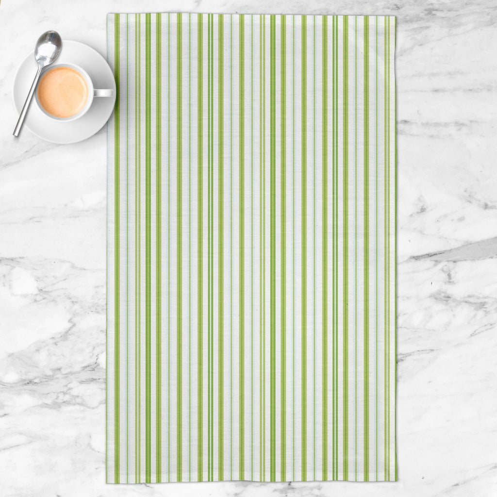 Woodland Stripe Tea Towel in Green / Blue - Melissa Colson