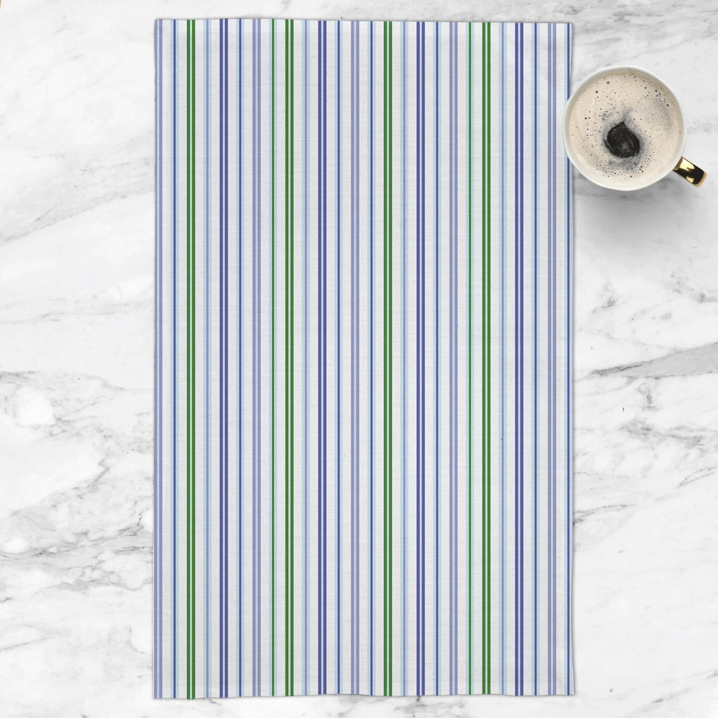 Woodland Stripe Tea Towel in Very Peri - Melissa Colson